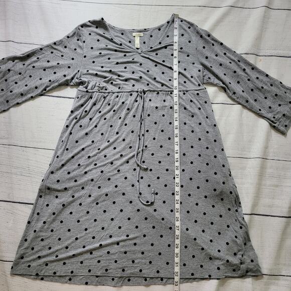 Soma Size M Casual Polka Dot V-Neck Lounge Wear House Dress Grey Casual Comfy - Picture 9 of 11